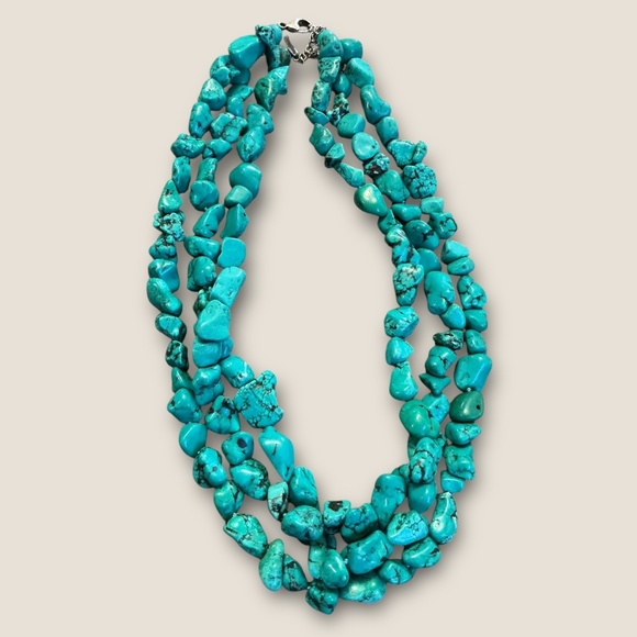 Lucas Lameth 925 Sterling Multi Strand Howlite Necklace - Picture 1 of 5